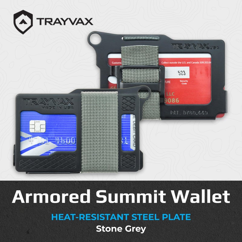Trayvax Armored Summit Wallet, RFID Front Pocket Metal Credit Card Holder with Money Clip, Slim Minimalist Wallet for Men and Women, Stone Grey - Image 2